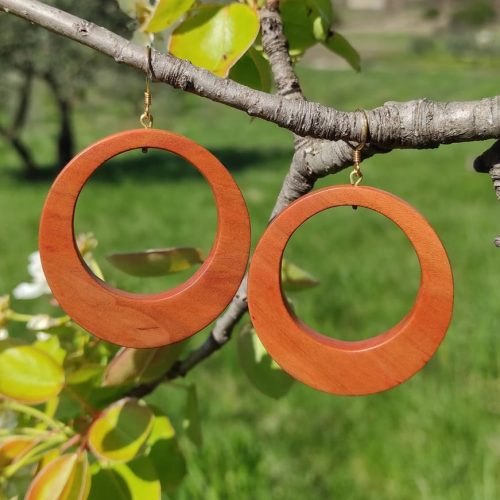boucles d'oreilles en prunier myrobolan