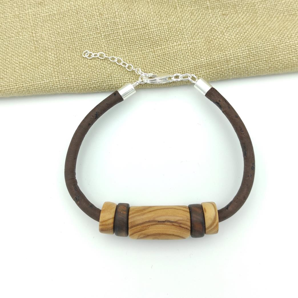 Bracelet bois d'olivier et liège – Image 2