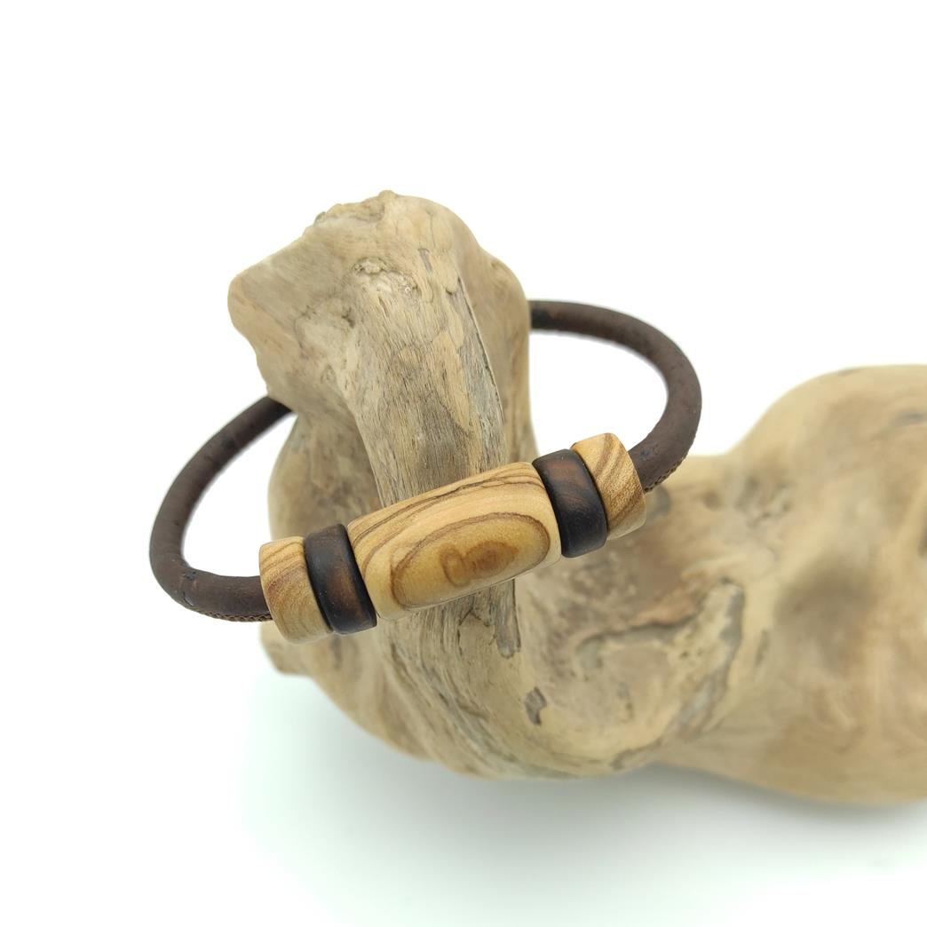 Bracelet bois d'olivier et liège – Image 4