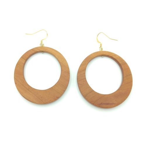 grandes créoles en bois de myrobolan