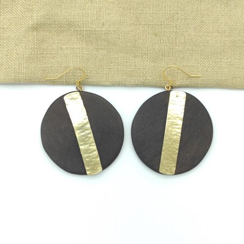 555_IMG_20260205_160341 (Copy) Grande créoles en bois de cyprès et laiton brut martelé