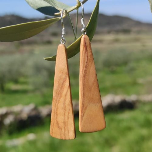 boucles d'oreilles en bois d'olivier