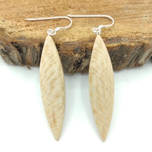 boucles d'oreilles en bois de platane et argent